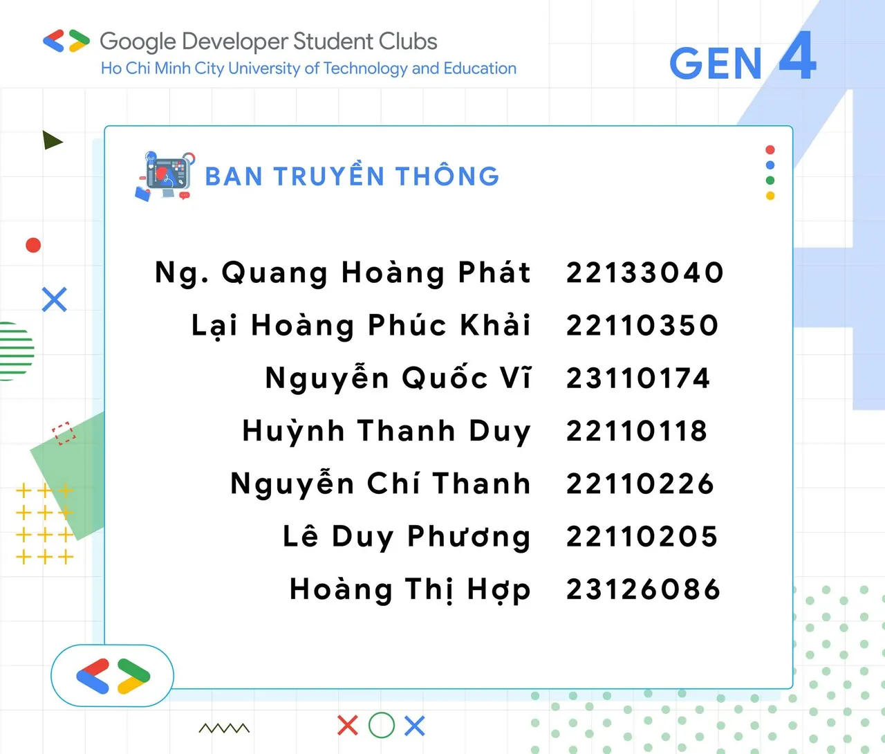 Danh sách thành viên câu lạc bộ Gen 4 GDSC - HCMUTE (5)